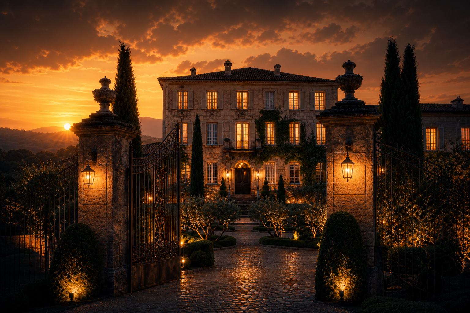 Domaine Dreamia au coucher du soleil